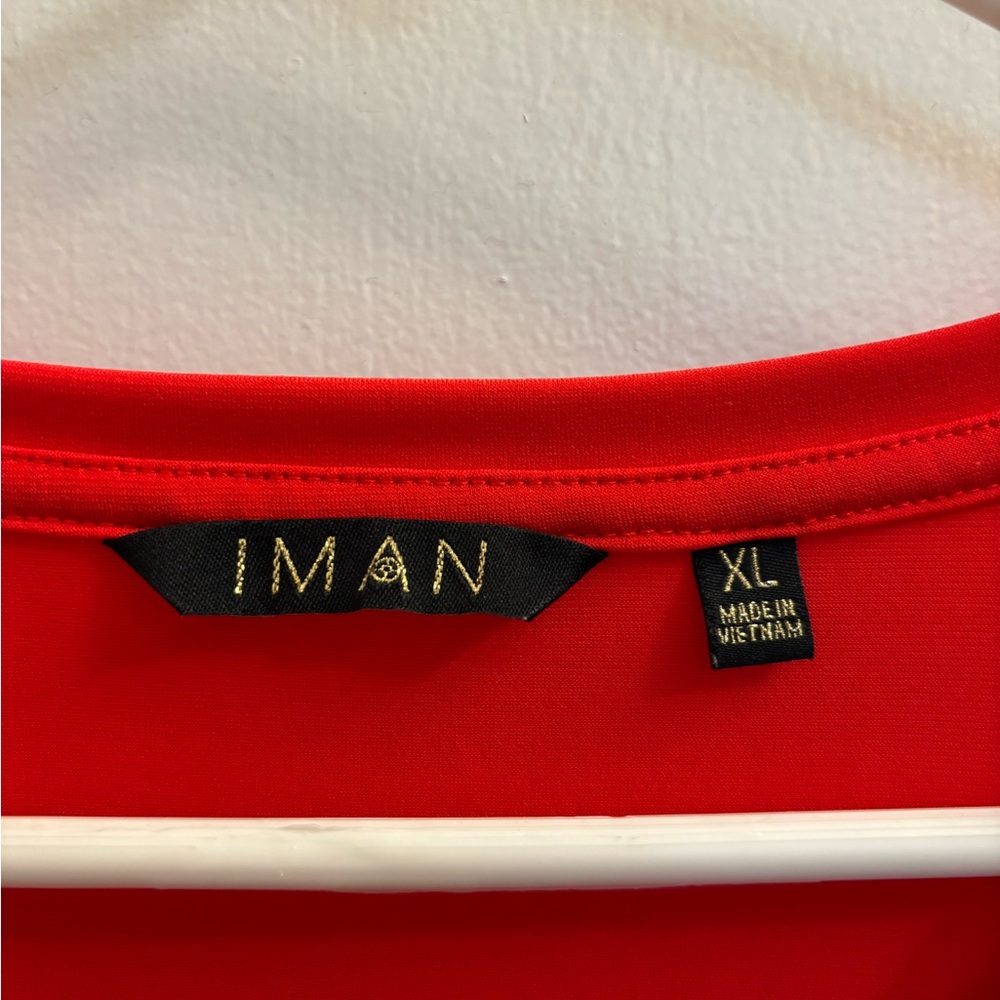 IMAN Vibrant Red Short Sleeve Top - Picture 3 of 3